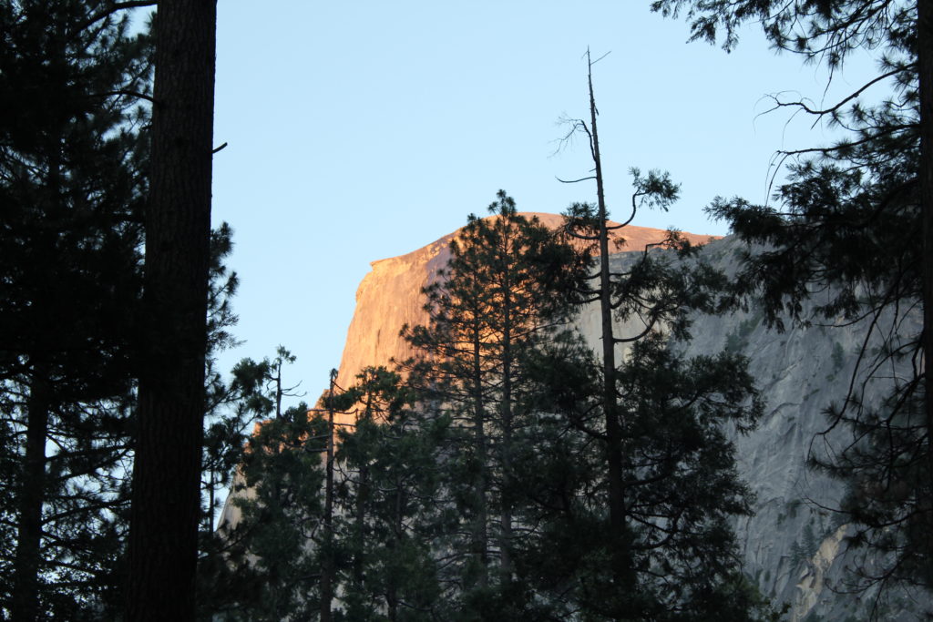 Half Dome view from Lower Pines Campground